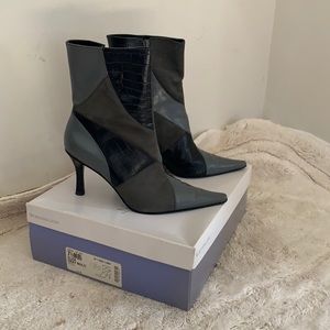 Leather multi colored boots